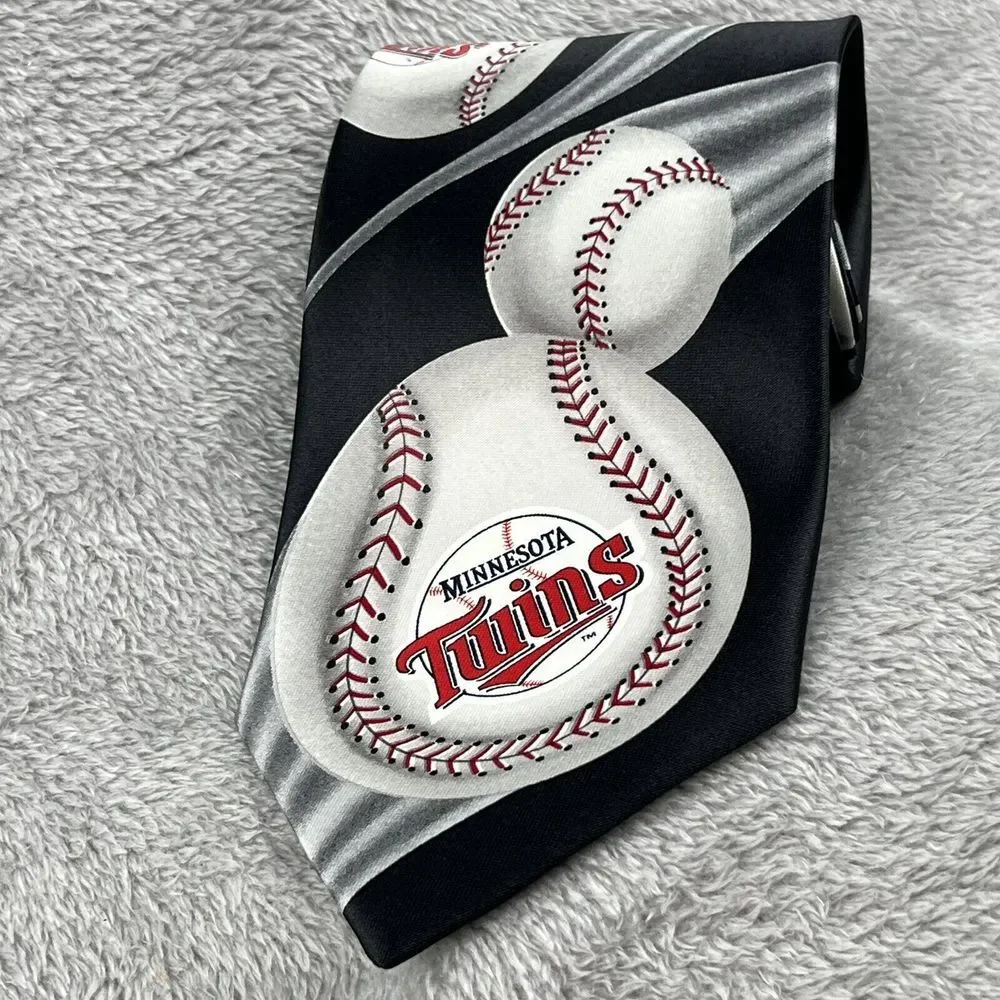 Vintage Minnesota Twins Necktie MLB Baseball Print Fandom 90s Ralph‎ Marlin